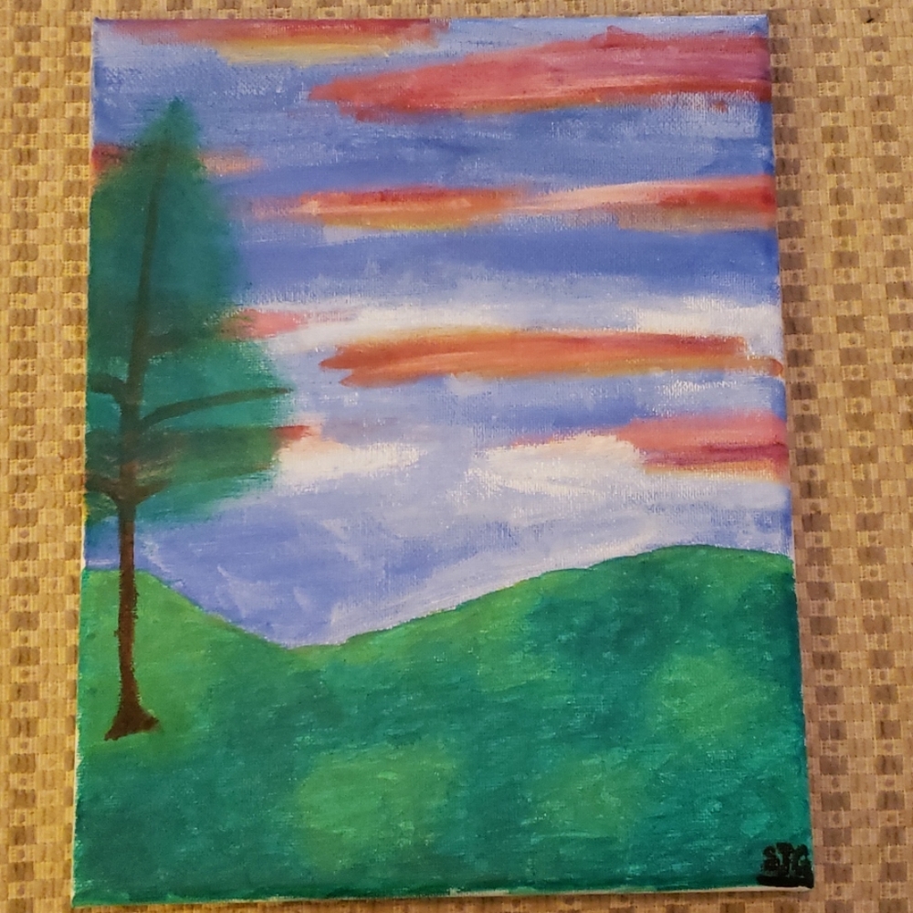 Autumn Sky with Tree painting